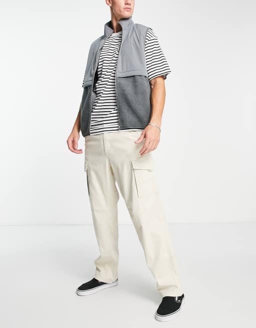 ADPT wide fit cargo pants in beige