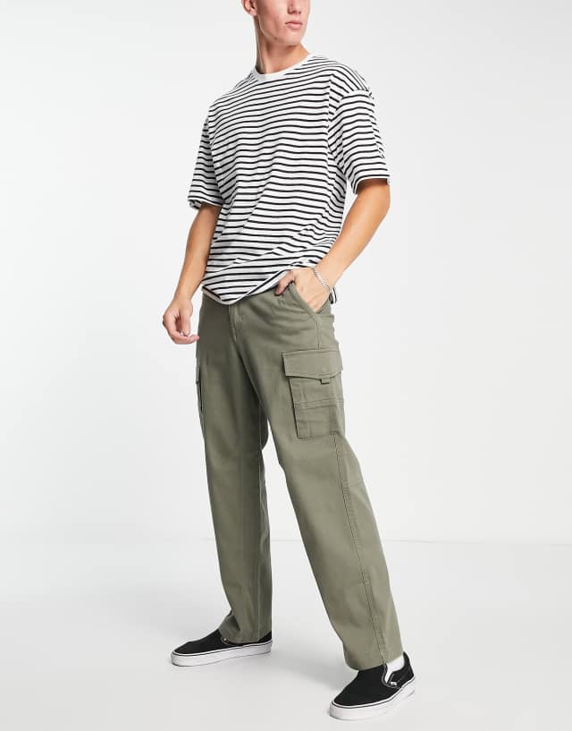 ADPT wide fit cargo pants in khaki