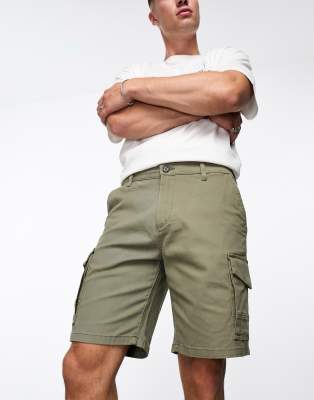 ADPT wide fit cargo short in khaki