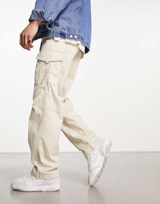 Men's Large Cargo Pants in Beige