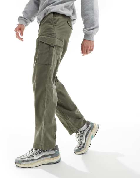 ADPT wide fit cargo trouser in khaki - view 1