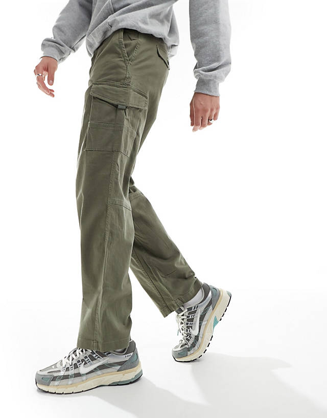 ADPT - wide fit cargo trouser in khaki