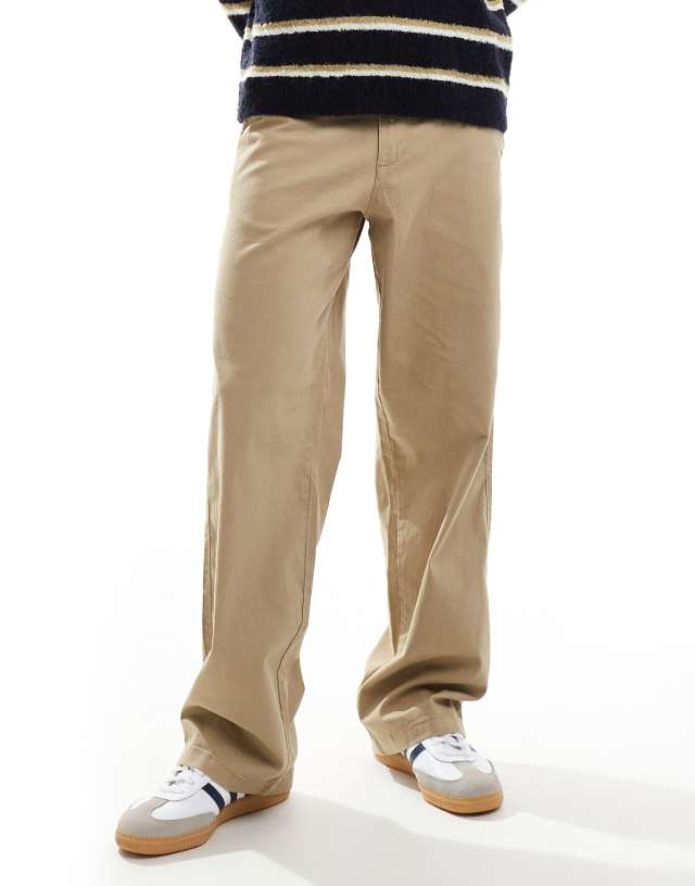 ADPT - wide fit chino in beige