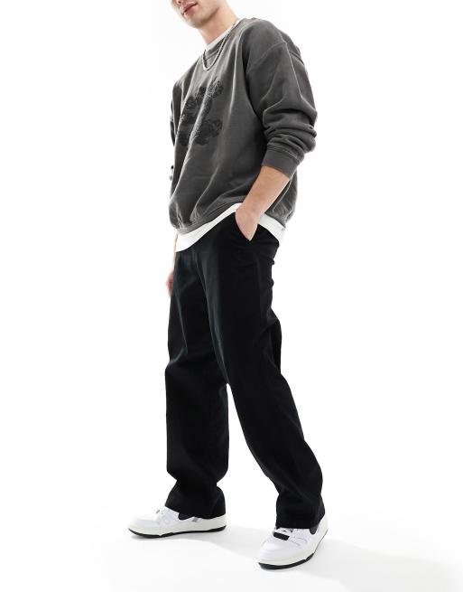ADPT wide fit chinos in black