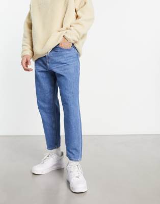 ADPT wide fit cropped jean in light blue wash - ASOS Price Checker