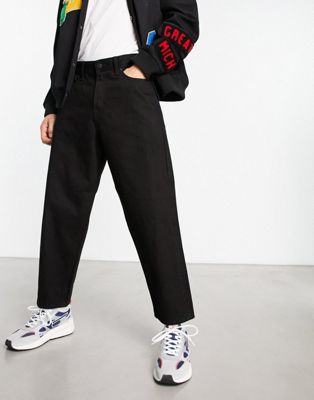 ADPT wide fit cropped jean in washed black