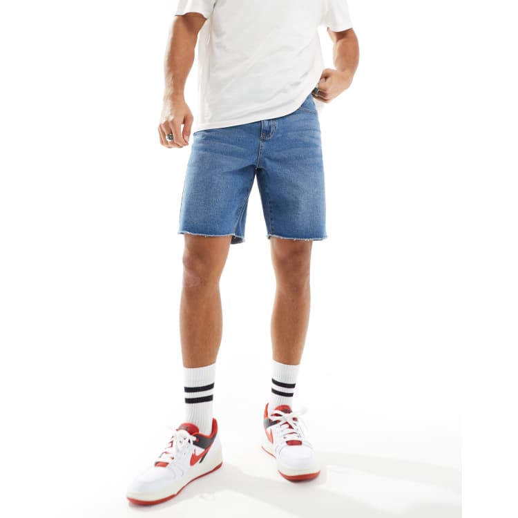 【KOOLOSET】Nocta Washing Cutting Bermuda Denim Paradise City Non Stretch Cheeky Cut Off Denim Shorts
