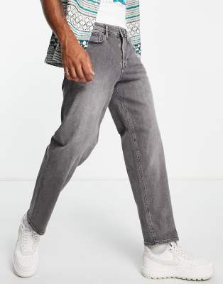 ADPT wide fit smart pants in dark gray