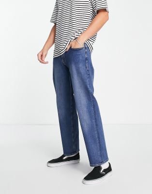 ADPT ADPT wide fit jean in mid blue wash