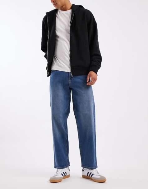 ADPT wide fit jean in mid blue wash 
