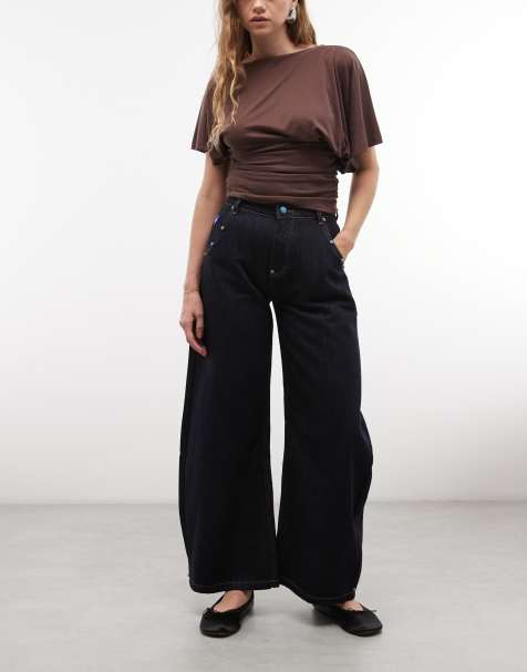 Aelfric Eden baggy barrel jeans with rivet detail in indigo - view 1