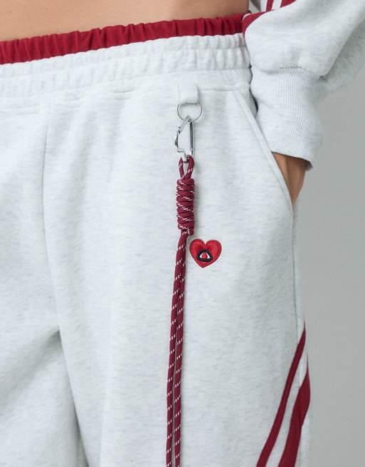 Aelfric Eden baggy barrel joggers with red stripe in grey, 5 of 5