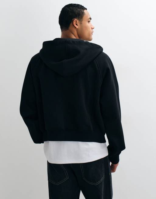 Aelfric Eden boxy panel zip up hoodie in black, 2 of 10