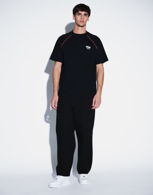 Aelfric Eden breezy oversized feather t-shirt in black, 2 of 5