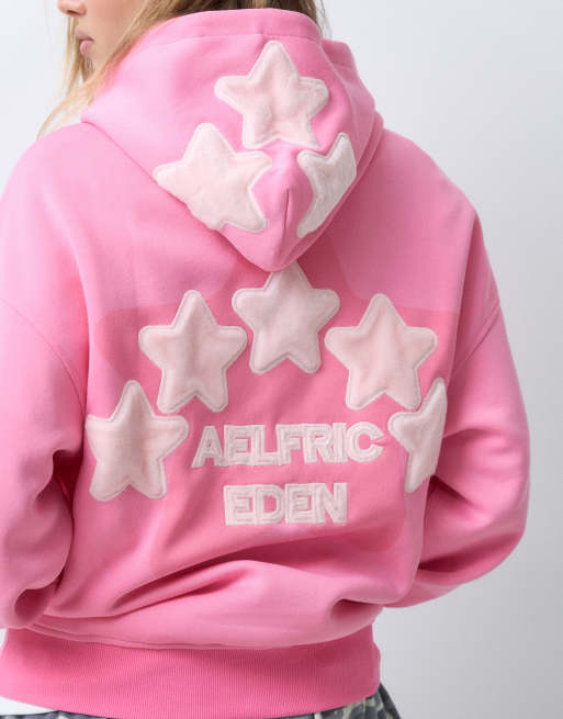 Aelfric Eden oversized hoodie with star print in pink, 2 of 5