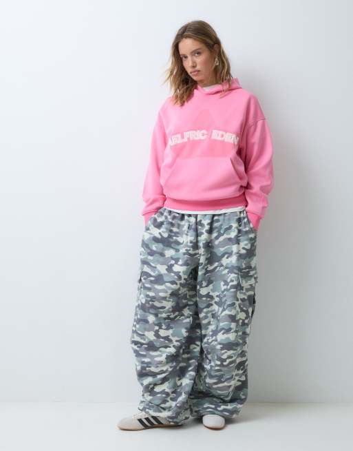 Aelfric Eden oversized hoodie with star print in pink, 4 of 5