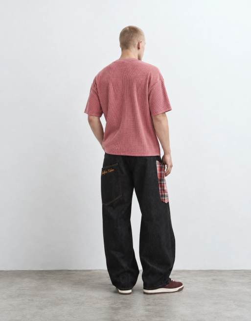Aelfric Eden plaid pocket baggy jeans in black, 9 of 10