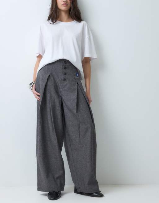 Aelfric Eden pleated barrell pants in gray, 4 of 5