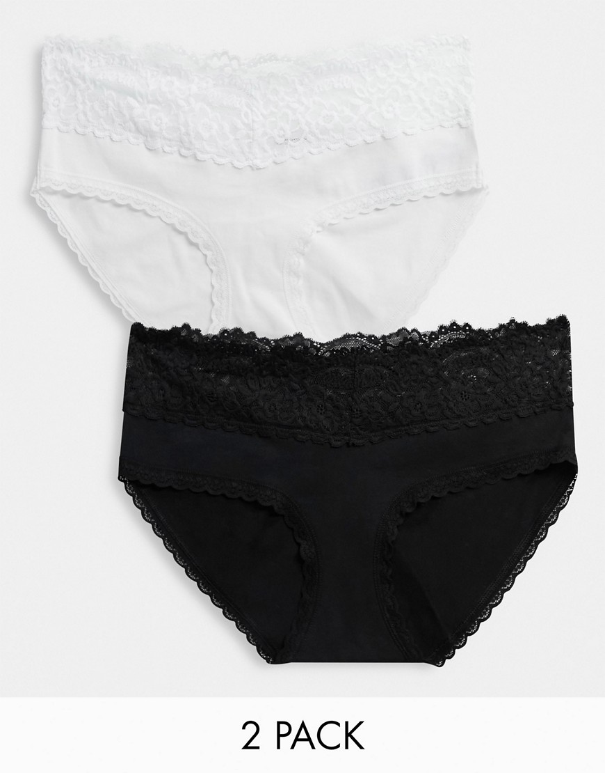 Aerie 2 pack boy brief pant in black and white-Multi