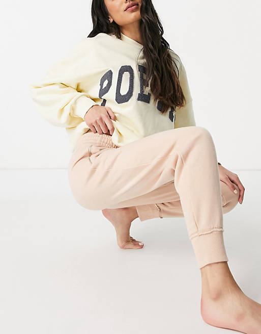 Aerie co-ord lounge jogger with zip pocket in dip dye natural