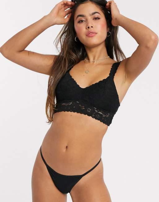 Aerie bralette and thong set in black