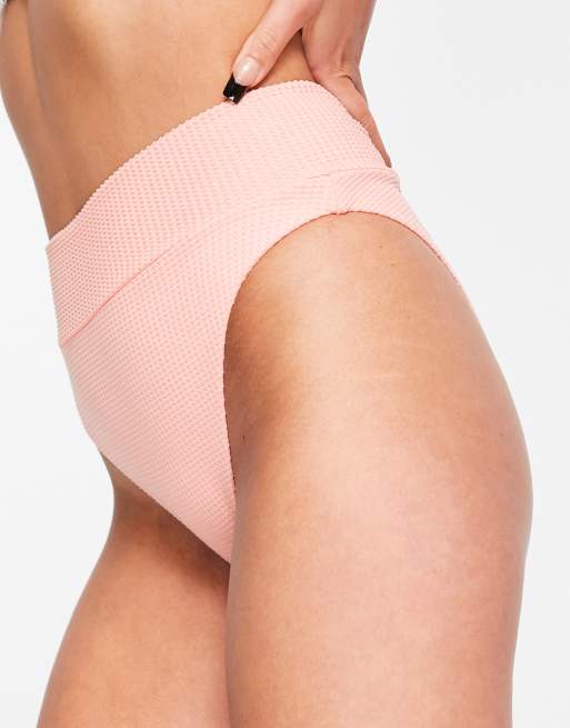 Aerie - Hoogopgesneden bikinibroekje in perzikkleur, deel van co-ord set