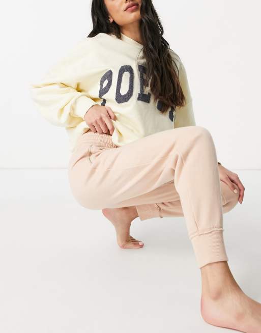 Aerie - Jogger confort avec poche zippée à teinture naturelle (pièce d’ensemble) - Neutre