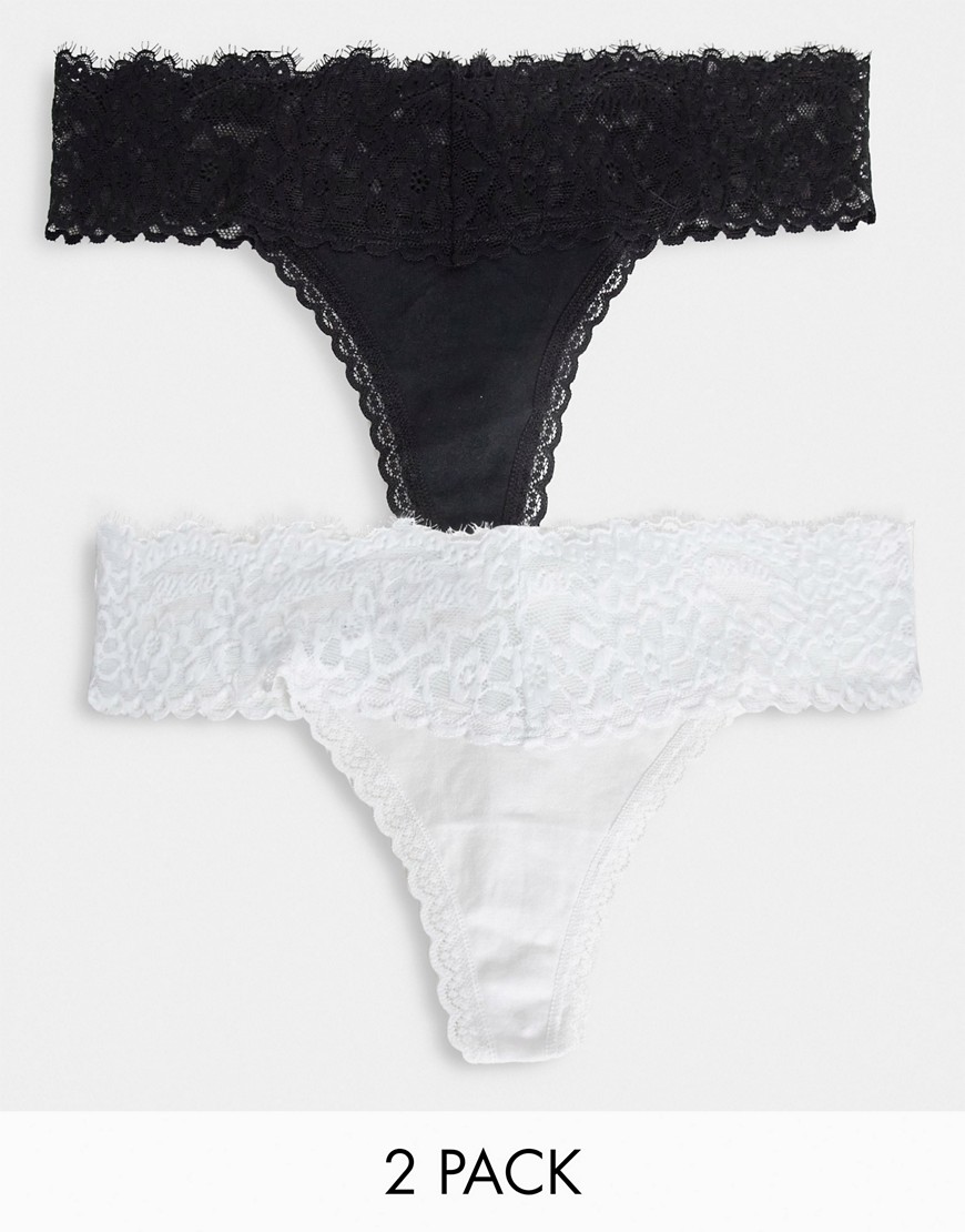 Aerie lace waistband 2 pack thong in multi