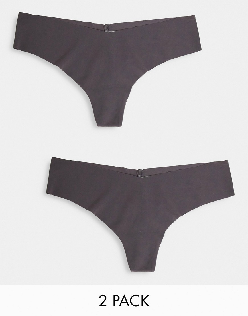 Aerie no show 2 pack thong in grey-Multi