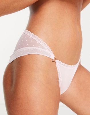 Aerie Pop shine cut out detail brief in baby pink