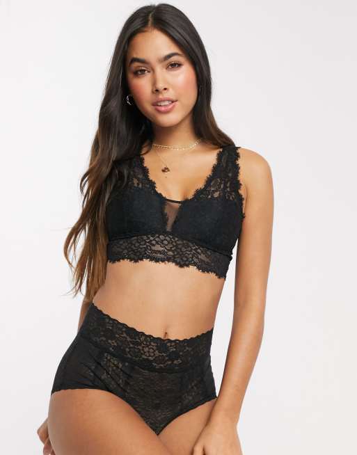 Buy Aerie Lace Padded Plunge Bralette online