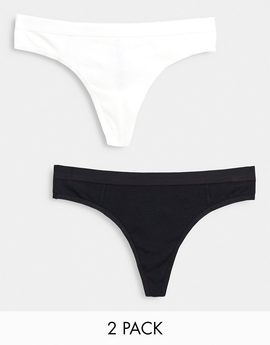 Aerie – Svarta och vita elastiska stringtrosor, 2-pack-Olika färger