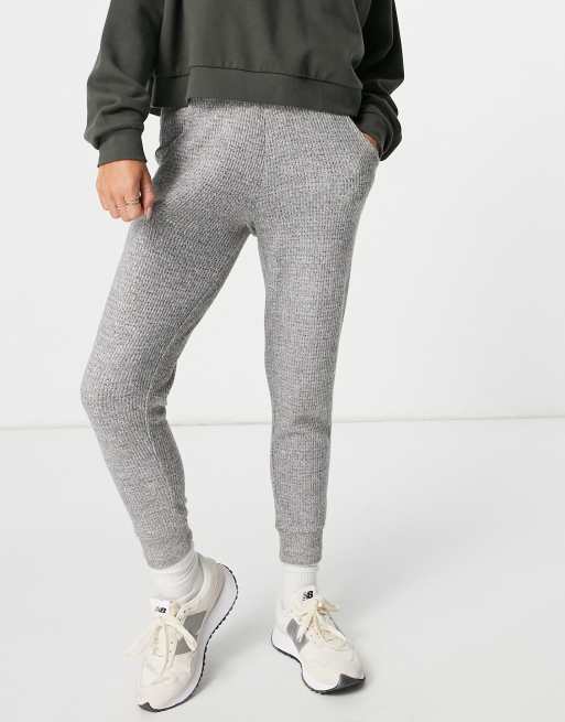 Aerie waffle jogging bottoms in charcoal grey