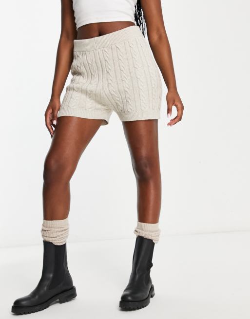 Aeropostale - a87 - Beige shorts i kabelstrik - Del af sæt, 4 af 4