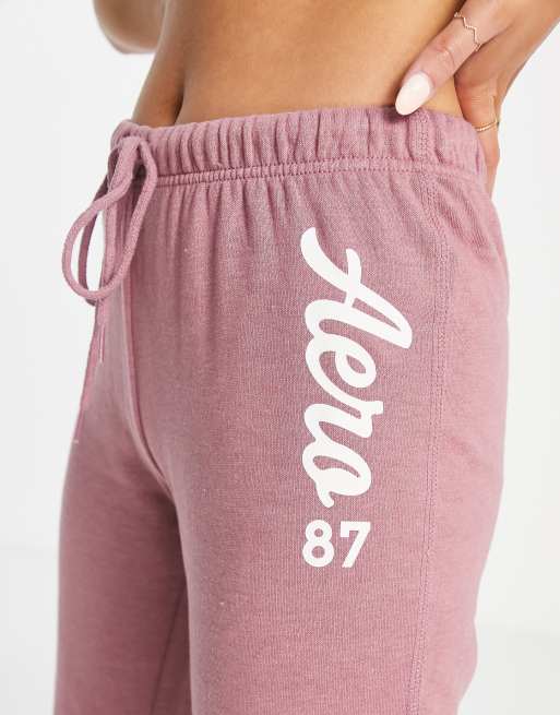 Aeropostale - Aero 1987 NY - Joggers color malva nostalgico in coordinato, 3 di 4