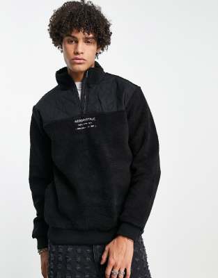 Aeropostale fleece sweatshirt in black ASOS