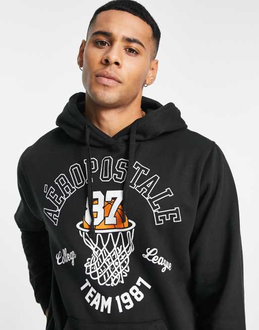 Black aeropostale hoodie hotsell