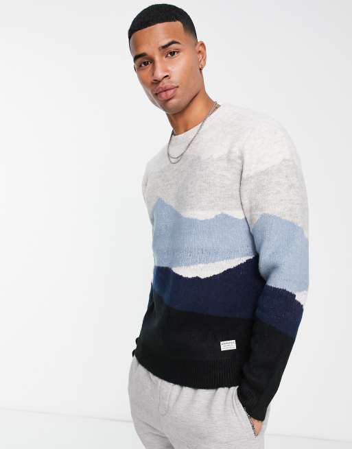 Aeropostale knit mountain print sweater in gray ASOS