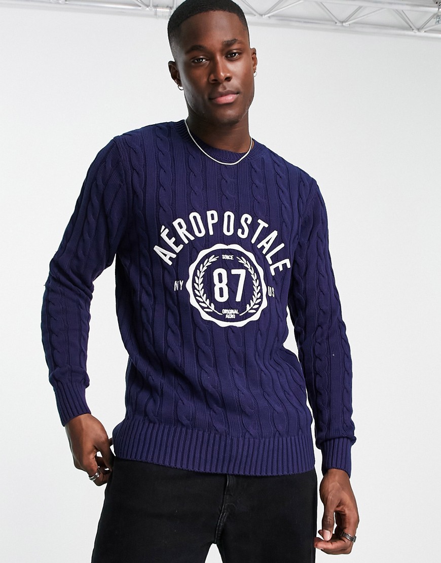 Aéropostale Sweater In Navy With Front Logo