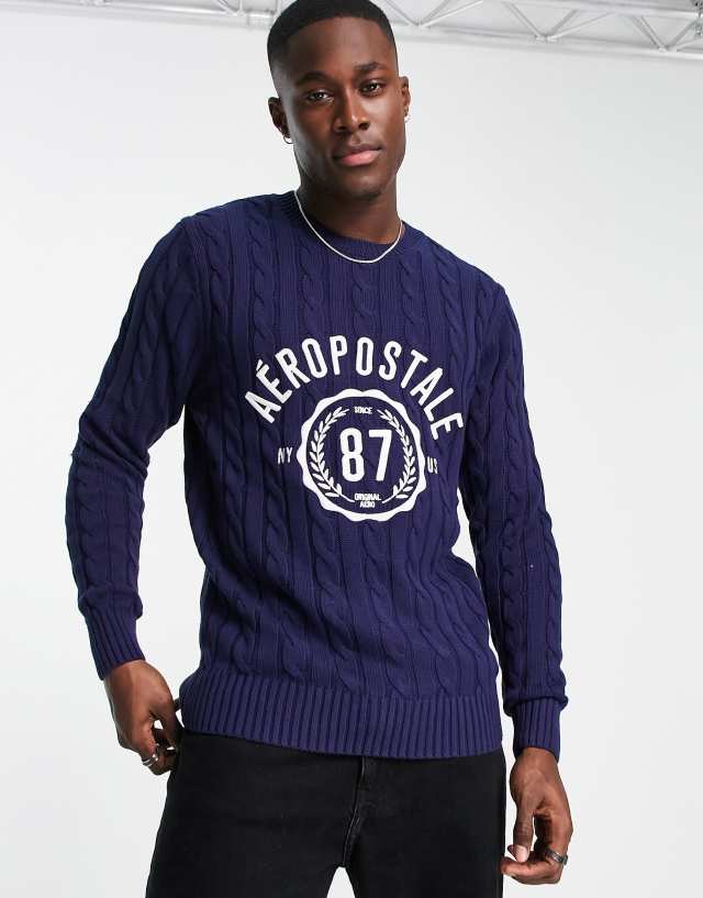 Aeropostale knitted sweater in navy