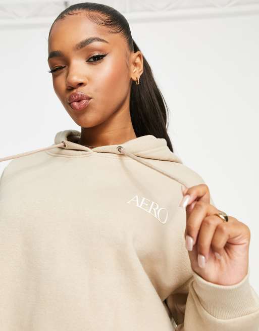 Aeropostale leisure cropped hoodie in beige (part of a set) | ASOS
