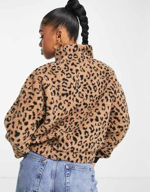 Leopard zip up clearance jacket