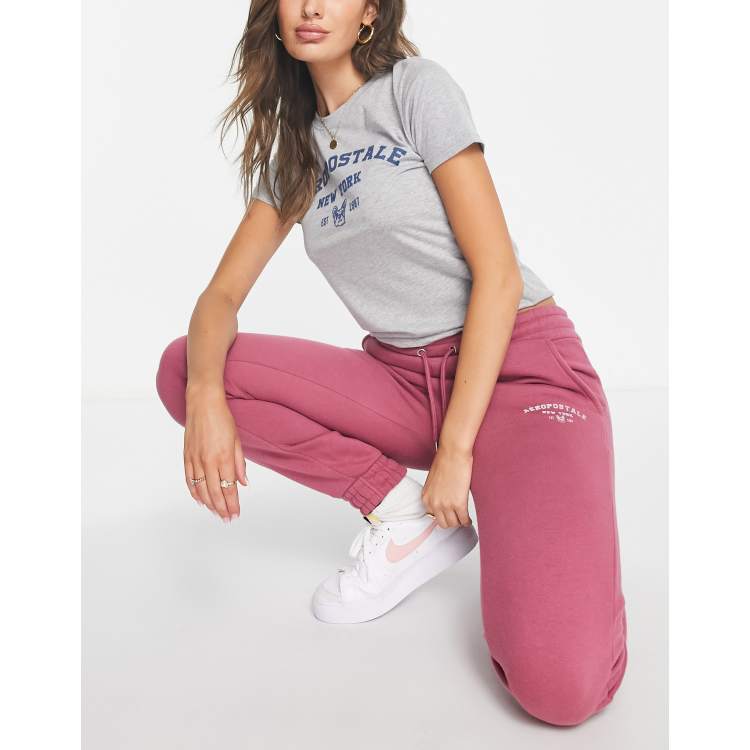 Aeropostale logo jogger in pink