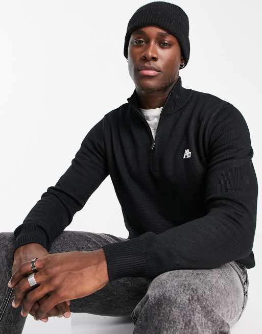 Aeropostale - Maglione nero con zip corta
