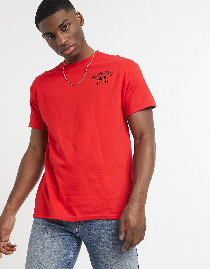 Aeropostale - Miami - T-shirt met klein logo-Rood