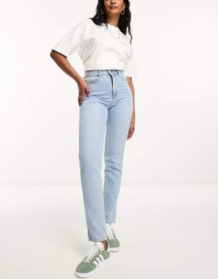 Aeropostale - Mom-Jeans in Hellblau mit hohem Bund