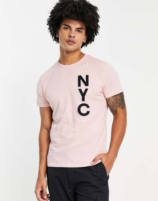 Aeropostale NYC logo t-shirt in pink