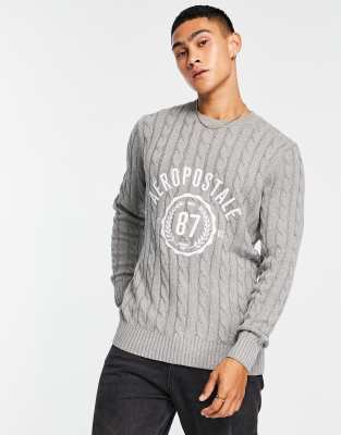 Aeropostale - Pull avec logo à l'avant - Bleu marine