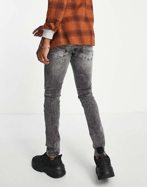 Aeropostale skinny jeans with rips in grey ASOS - Main Image