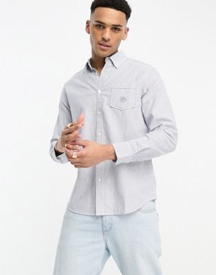 Aeropostale striped oxford shirt in navy